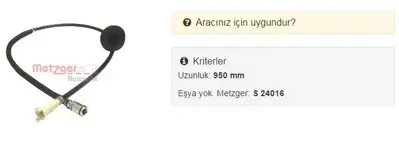 CAVO 1307505 Kılometre Telı Renault R9 R11 7701348372 7700872314 4402719 94016116 7700866896 79556 16116 3345628 91016116 3344617