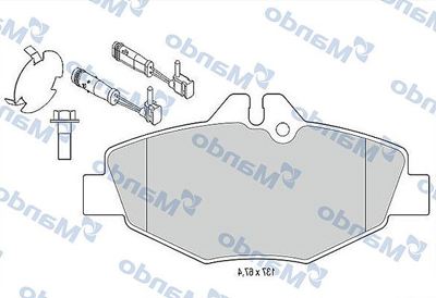 MANDO 015667 Fren Balatası On 135mm Kablolu W211 E Serısı 02- 34209920 223346 BBP1796 8225620K PN0342WS 986494285 55671069 P890302 8225620 301638