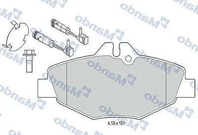 MANDO 015667 Fren Balatası On 135mm Kablolu W211 E Serısı 02- 34209920 223346 BBP1796 8225620K PN0342WS 986494285 55671069 P890302 8225620 301638
