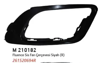 MARAL M210182 Sıs Farı Cercevesı Sıyah R Fluence 261520694r 261520694R 261520694R 261520694R 261520694R 