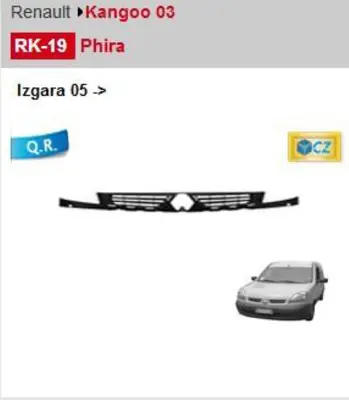 PHIRA RK19 Panjur  Kangoo 05 / 07 Kn05100 4413640 7701056411 RN9172011 7701062877 52624031 6010993 3217304 3500107A 6061052 629304