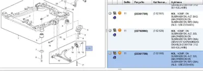 PSA 23354434 Salıncak Sol Opel Insıgnıa A 23354434 343738701 352520 22792990 121528448 352560 23361708 39351 6160500015 SS7074