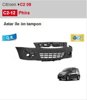 PHIRA C212 Ön Tampon Sisli C2 07- Os 7401QY CI3051001 25301064 918574 4000150 PGMP2429 C208200 663154 3650952C 3650954A