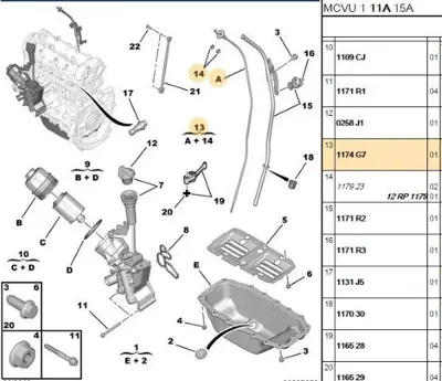 PSA 1174.G7 Yağ Çubuğu 1.3  Bipper Nemo Fiorino 757757 1174G7 73500426 55191259 5504 T405504 OD0035 241061 FT80300 10409