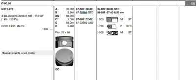 GOETZE 8772592050 Pıston 99.90 Mm  0.50 Mercedes W210 S210 C230 E230 Ml230 96- M111.970 A1110307617