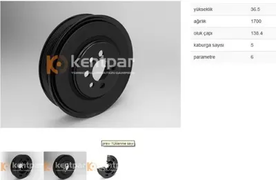 KENTPAR 155 Krank Kasnagı Golf Iv-V Bora Passat T5 1.8t 2.0 Fsı 00- Axa Agn Blr Bly Blx 06B105243F