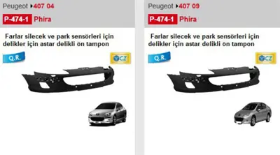PHIRA P4741 Ön Tampon Astdelfar Yıkamalı Sensp407 Os 7401RF 4060578 613134 4243651
