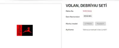 MEHA MHS19022 Volan Deb Setı P3008 P5008 P508 C4  C5 X7 Ds5 16d  Dv6c Euro 0532.W4