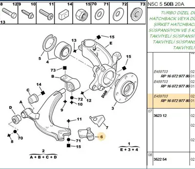 EUROREPAR 1607297780 Rotıl Alt  18mm  306 Em Ym  93 - 01 364048 8680617001656 2672202 JBJ709 PEBJ0409 2672201 D110168 825023910 4140301600 721848