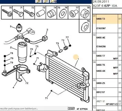 PSA 6455.T3 Klıma Radyatörü Boxer 2003 Fırsat 1312857080 818191 6455T3 94700 35494 17005206 FT5206 53133 945141 CO0303