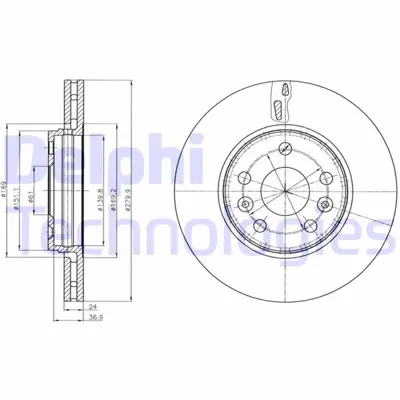 DELPHI BG4317 Fren Dıskı On 5d 280 Mm Renault Kangoo 08- 7701 209 8
