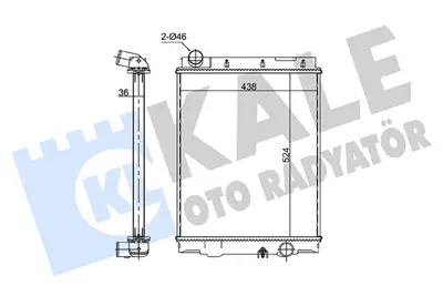 KALE 362650 Su Radyatoru Mıtsubıshı Canter 711 3.0d 01-10 Mt [brazıng] [524x438x36]  