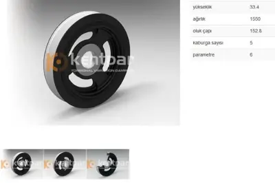 KENTPAR 142 Krank Kasnagı Bos Fıesta Vı Focus Iı-Iıı 206 307 308 3008 5008 Bıpper 1.6 Hdı 06- Dv6c Dv6ated4 0515T3