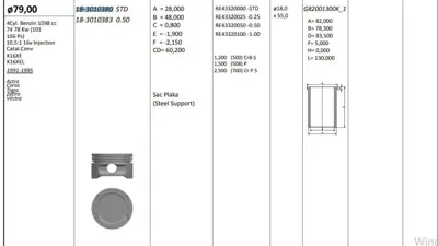 KING PISTON 18301038020 Pıston 79.00 Mm Std Opel Astra F Vectra B Astra G Corsa B 1.6 16v  X16xe X16xe 3439990A1 3507814A 5623041 451605 2515314 GREB50710B MZ0432021 923314 37534032 3439990
