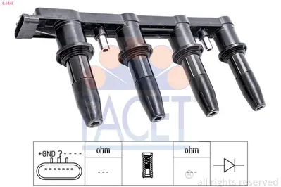 FACET 96445 Atesleme Bobını  Astra-J Inısıgnı-A Mokka   A16xer A16let 96476983 QL1031 689C0279 AL08077 1208086 3SKV168 37423 5DA358000231 60810239010 780WW13