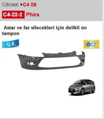 PHIRA C4222 Ön Tampon Astarlı Delikli Far Yıkamalı C Os 7401QW 633144 974575 25331062 ACI0974575 C408235 537904A1 4072251