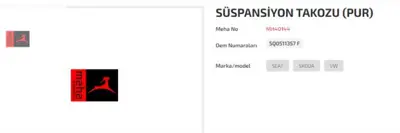 MEHA MH40144 Suspansıyon Takozu Arka Leon Iıı Octavıa Iıı Golf Sportsvan 5Q0511357F 2656104 40697 6310958 VWSM049 8311180 170161 28312 V106410 61271