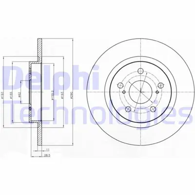 DELPHI BG4200 Fren Dıskı Arka 5d 290mm Avensıs  09-  Yarıs 06- 4243105070 197655 191870 BS7626 T2060P 562659CH DDF1755 6106274 6132500 18153145131