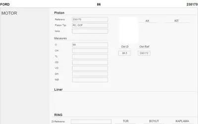 KONEKS 230170 Pıston 86.00 Mm Std Peugeot Boxer Iıı Ford Transıt Mondeo 2.2 Hdı 06- 4 Sılındır 