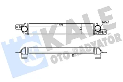 KALE 375725 Turbo Radyatoru Opel Merıva A 1.3 1.7cdtı Mt 03-10 [brazıng Al Al] [524x83x50] 