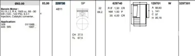 KONEKS 229730 Pıston 83.00 Mm Std Peugeot P405 Srı Xu9 J2 8732240012 114V5 317200 91774600 8770383 229730