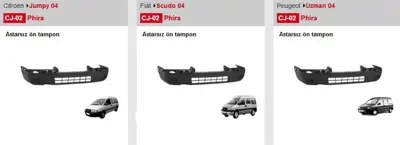 PHIRA CJ02 Ön Tampon Expert/Jumpy/Scudo 04- Os 1611570 7401Z5 556900A1 733114 FT9221001 25963031 3496050 9664801888 9464801888 FT04045BAN