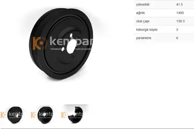 KENTPAR 162 Krank Kasnagı Golf Iv-V-Vı-Vıı Passat T5 1.6 Tdı 1.9 Tdı 2.0 Tdı 00- Bjb Alh Agr Ahf Bls Asz Axd Cay Clh Tek Kasnak 03G105243