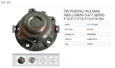 ATF 407 Porya On 5d Abslı 145*76 Bmw F10 F11 F12 F13 F18 520i 523i 530i 535i 5-6-7 Serı 09- 3120677577