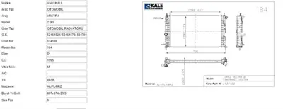 KALE 2501091AB Yenı No:374200 121025 2114890 8125206 8MK376771191 TSP0524012 DRM20027 1300221 OPEL5274 52464524 14080