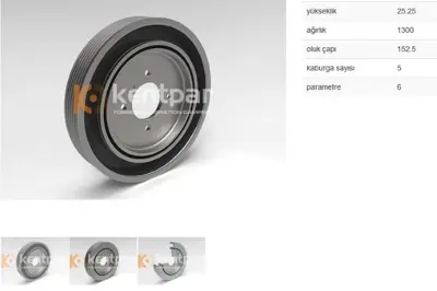 KENTPAR 116 Krank Kasnagı 206 306 Partner 1.9d 98- Dw8 Dw8b 0515L6