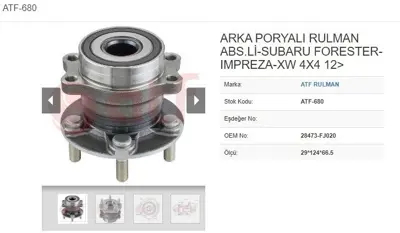ATF 680 Porya Arka 5d Subaru Forester Sj Subaru Forestersjımprezagpxw Awd 12- 28473FJ020 972312 26266 882G13MR T490348 90348 764457 4427017 331222 JAPKK27017