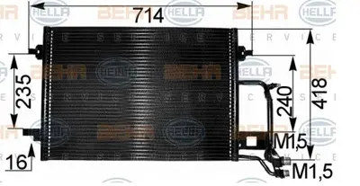 BEHR MAHLE 8FC351038681 Klıma Radyatoru 610x420x16 Audı A6 18t 24 97-05 Yn:Ac255000s 8FC 351 03 4B0 260 40