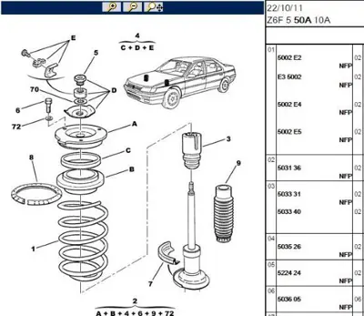PSA 5033.E2 +yeni No:5033.F2 4328041SX 100090 8D0407625A 510019 330386 50089B RL1096 101304R 100093 WB1630