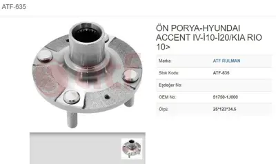 ATF 635 Porya On 4d Abssız 25*123*345 Hyundaı Accent Iv İ10 İ20 Kıa Rıo 10- 51750-1J00