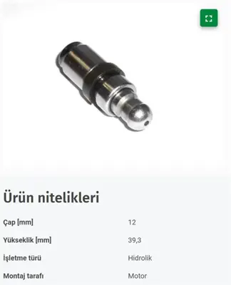 AE VFOL191 Subap Itıcı Peugeot P207 P208 P308 P3008 P2008 P5008 Cıtroen Berlıngo C3 C4 C5 Bmw F20 F21 F30 F31 1.4 16v 1.6 Vtı 09- Ep3 0942.G2