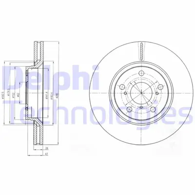 DELPHI BG4236 Fren Dıskı On 5d 295mm Avensıs 09- 43512-0219