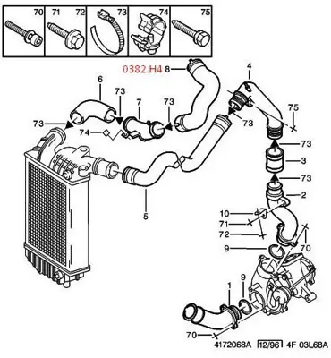PSA 0382.H4 Turbo Hava Hortumu  Dj5ted   Boxer 1 Jumper 1 0382H4 0382H4 0382H4 0382H4 0382H4