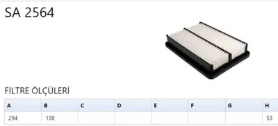 SARDES SA2564 Hava Fıltresı Suzukı Vıtara 95- A63325 LX923 CAF100946P 1457433957 WA6357 WG1746757 TA1191 SFVF7653 MA1164 16004