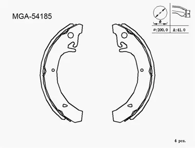 MGA 54185 Kampana Balata  Lada  Vega Samara 91 - 05 108210 7481569 55201610 552011610 25024103 55184545 56 55249877 9S519G444AA 55219791