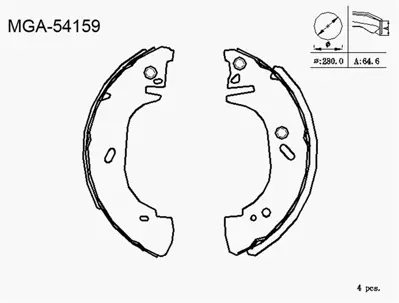MGA 54159 Kampana Balata  Ford  Transıt T15 88 - 94 108540 435120D210 986479E37 24012203111 20051V 590283152 590283120 55876 DSK3323 92287603