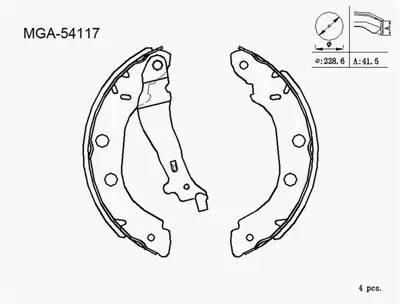 MGA 54117 Kampana Balata Levyelı 42mm  Renault  Kangoo Kc0/1 Fc0/1 98 - 08 Buyuk Tıp MFD2H02 108655 J3300519 70907080G 60203033VSX J3300520 DIH02 HQ232405 60H02 26HY003