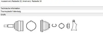 GKN 302123 Aks Kafası Dıs-Vw  Polo Classıc/Caddy  1,6 1,9 Aft 1y 191498099F 191498099FX 22461 191498099 QVJ129 191498099FV 853008 191407311H 191498340X 400374