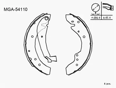 MGA 54110 Kampana Balata  Fıat Ducato Cıtroen Jumper Peugeot Boxer 98-02 108545 55050 MDC2227 986479793 584113E500 DDF2285C BS8935 92205000 25325 DF6191S