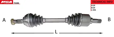 MGA 70288 Aks Sol Abssız  Peugeot   Partner Cıtroen   Berlıngo 1.9 Xud9 Dw8 2.0hdı Sızın Abssizi  702000 20117193C J2102094 70022000 SMPA94 25TO142 JAPSF2000 SF2000 MCK12106 3121005130