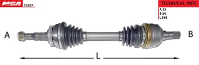 MGA 70357 Aks Sol Abslı  Opel   Vectra B 1.8 2.0 29d 02  374261 304420 5690Z 5708 3332102 OP278 12660 33211 244044 T58221