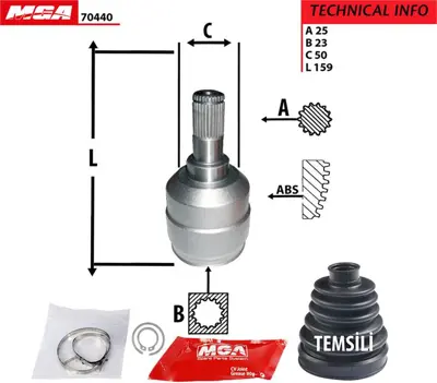 MGA 70440 Aks Kafa Ic Sol-Hyundaı  Accent-Era 07/11   1.5 Crdı Dızel     27×33x41  710044 216009523475P 1112902900 V100424 5888071 10790 12872 100000049 BSP20301 T405959
