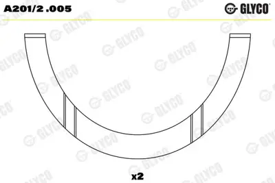 GLYCO A201/2 .005 Ay Yatak 0.05  Fıat M131 Tempra 2.0  1901075 5893266 5893267 1901074 7AS18498000 79318600 A0992 A2012STD TW113AM TW236SSTD