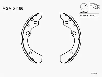 MGA 54186 Kampana Balata  Mazda  323 90 - 92 K3373 Ince Tıp 108290 7H0199848G V108290 23304 7522735 80000893 7H0199848E 35025 80004412 461306