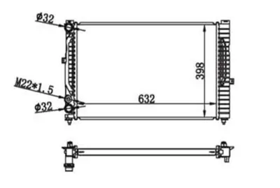 MGA 80183 Su Radyatoru Vw Passat 97-05  Audı A4 95-01  A6 98-05  Skoda Superb 02-08 8D0121251P DCM1448 QER2332 QER1567 RA0010160 8MK376714611 8D0121251AL 4B0121251G 107151 58259