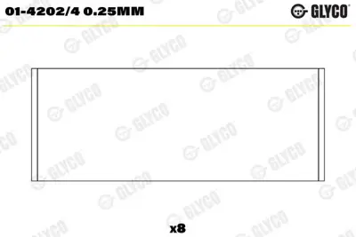 GLYCO 01-4202/4 0.25MM Kol Yatak 0.25  Renault   Kango R19 1.9d F4r F8q F9q  0142024025MM 0142024025MM